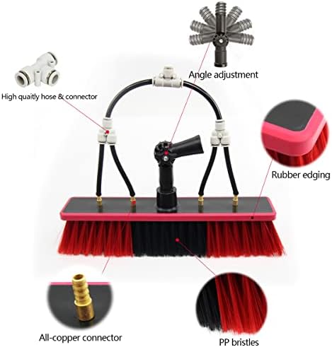 Water Fed Pole Telescopic Outdoor Window Cleaner, Conservatory Roof Cleaner/Water Fed Extendable Brush/Window Clean Kit Roof Cleaning Tools with 20m Water Supply Hose,12FT/3.6M