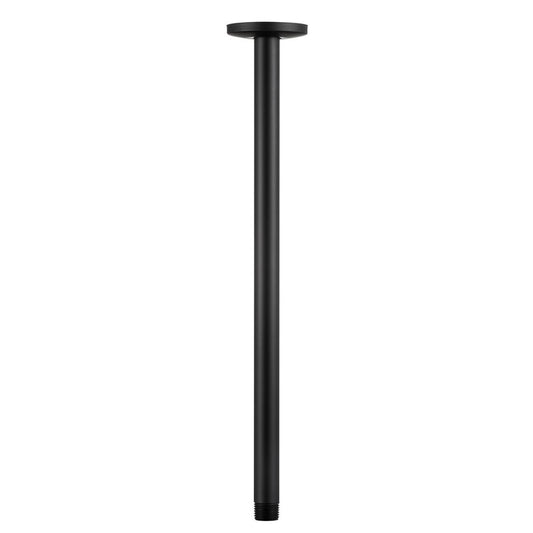 OFFO Shower Arm with Flange, 16 in Ceiling Mount Replacement Rain Shower Head Straight Arm Ceiling-Mounted For Fixed Shower Head & High Pressure Rain, Matte Black