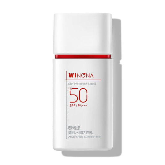 WINONA Sunblock Milk SPF 50+++, Alcohol-Free Face Sunscreen for Sensitive Skin, Lightweight & Non-Greasy, Waterproof Sun Protection, 1.76oz