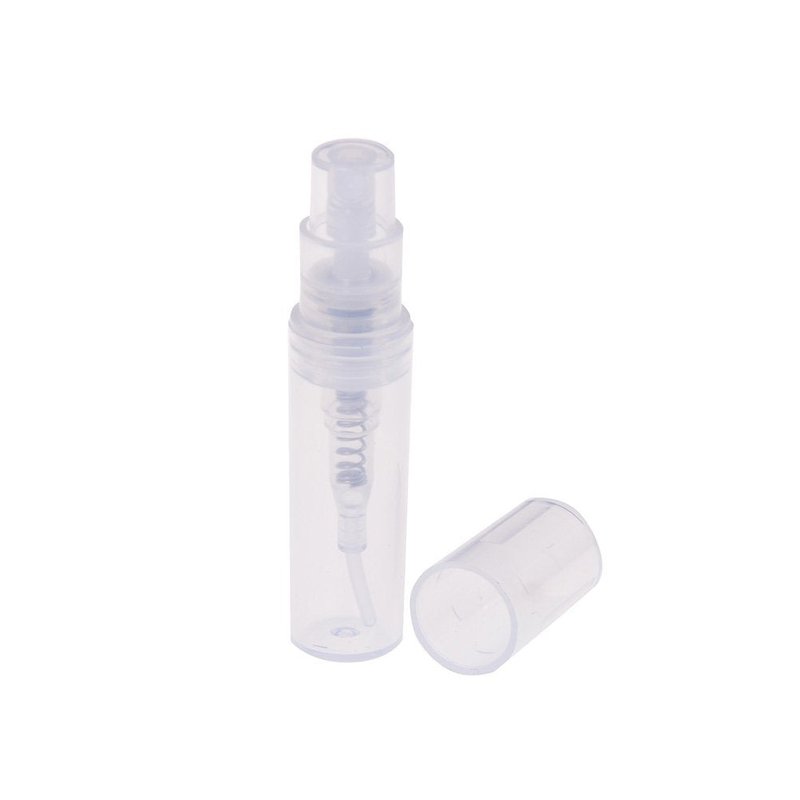 Haishell 150 Pcs Mini 2ML Atomizer Plastic Bottle Spray Refillable Perfume Empty Sample Bottle With 2 pcs Mini Plastic Funnels and 2 pcs Glass Droppers for Travel Party Portable Makeup Tool