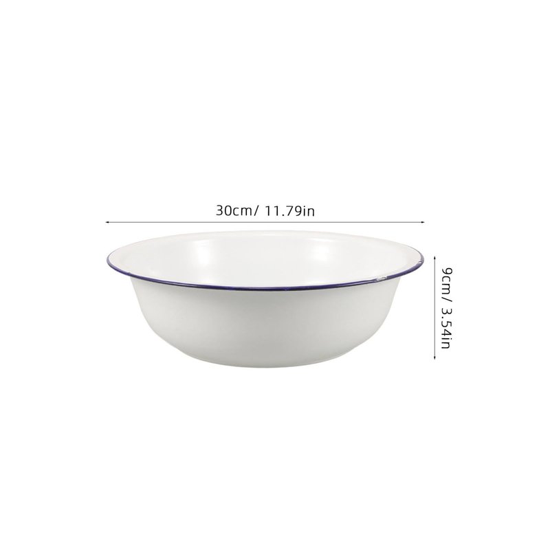 Healvian Enamel Foot Wash Basin 11.81In Vintage Retro Footbath Multi-Use Soak Tub for Home Spa Pedicures and Laundry