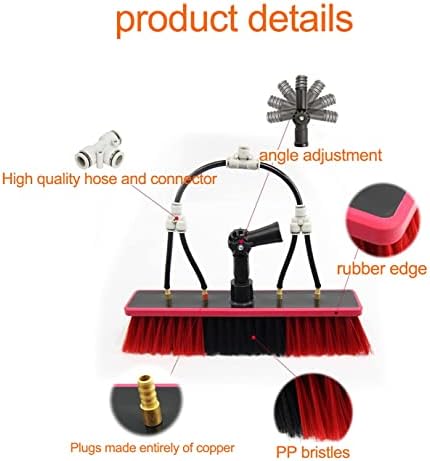 Glass Cleaning Brush Home Water Fed Telescopic Pole Kit Solar Panel Brush Rotating for Photovoltaic Panelï¼Waterfed Window Cleaning Pole Extendable Telescopic Brush Kit for Solar Panels and C
