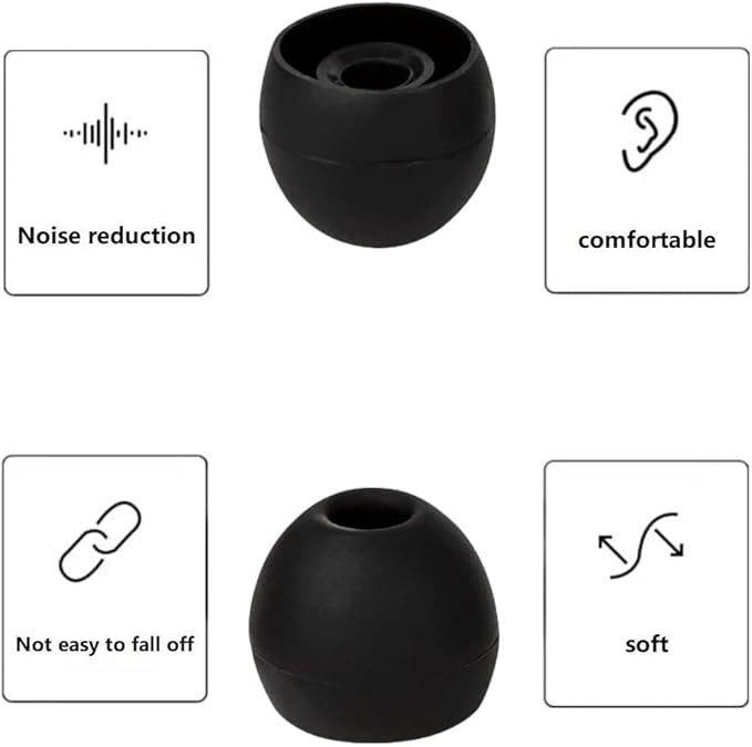 CYADCI Silicone Earbud Replacement Tips Earbud Tips Ear Bud Covers for Fit Most in-Ear Earbuds(Inner Hole 3.8mm -5.5mm) Headphone Rubber Tips Eartips 18 Pairs S M L