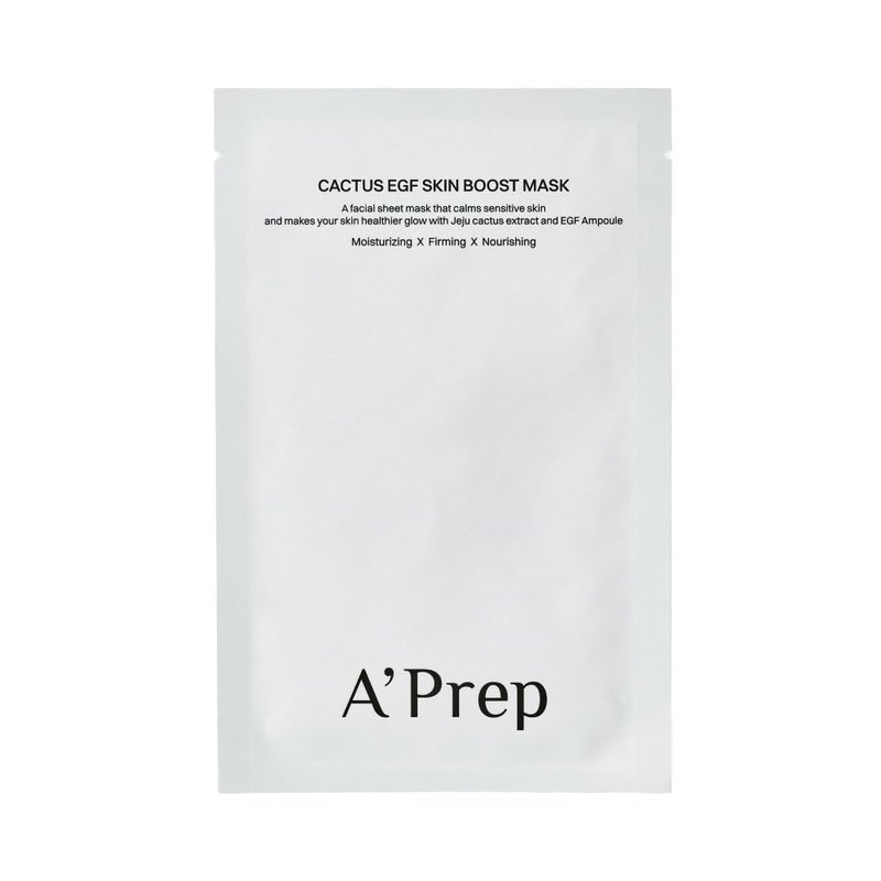 A'Prep Cactus EGF Skin Boost Mask (5 Sheets) – Hydrating & Nourishing Sheet Mask with Jeju Cactus Extract & EGF | Vegan-Certified for Sensitive Skin | Korean Skincare
