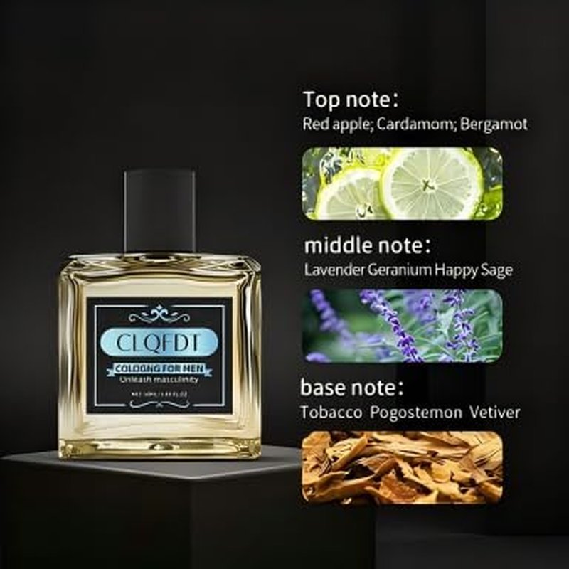 Woody Cologne Perfume for Men - Long Lasting 24H Fresh Spicy Cardamom Amber Scent | Versatile Day to Night Fragrance | 50ml