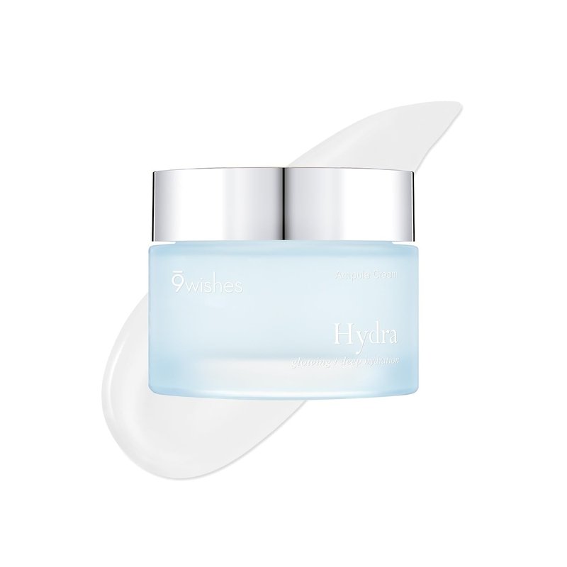 9 wishes Hydra Ampule Cream 1.7Fl. Oz, 50ml Powerful Hydration with Coconut Water - Long Lasting Hydration Facial Moisturizer