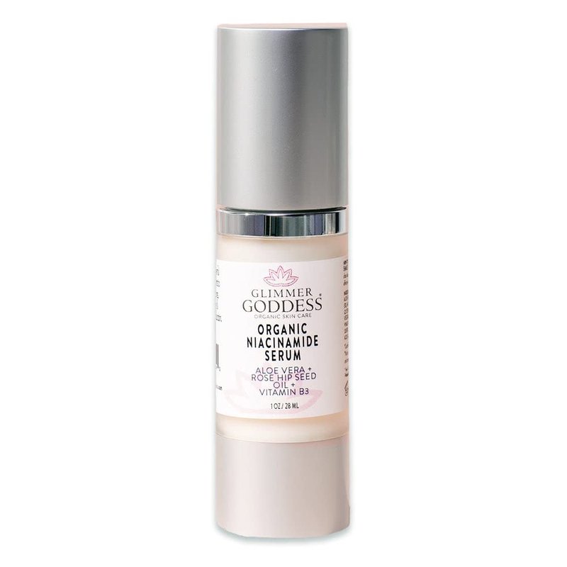Glimmer Goddess Organic Anti-Aging Serum with Niacinamide Vitamin B3, Tightens Pores, Reduces Wrinkles with 5% Niacinamide: A Miracle for Your Skin, 1 oz