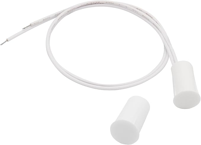 FOCMKEAS 4PCS Recessed Wired Security Window Door Contact Sensor, Normally Closed NC, Door Alarm Magnetic Reed Switch with 2 Wire, ABS White, RC-33
