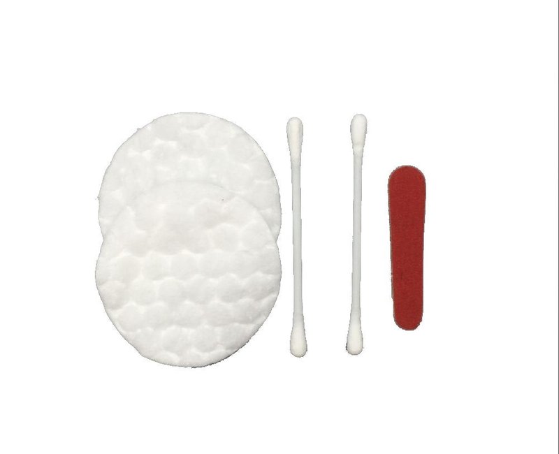ECO amenities Cotton Rounds Travel Set - Individually Wrapped Cotton Swabs - Disposable Nail File Kit - Bulk Hotel Vanity Kit - 500-Piece Set, White