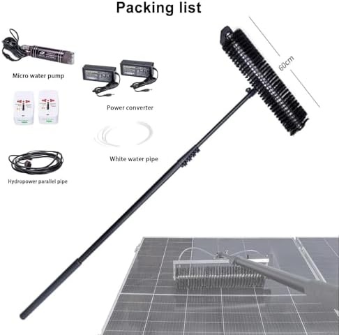 Automatic Solar Panel Cleaning Kit - 7.5m Adjustable Water Fed Pole with Roller Brush for Efficient Photovoltaic Panel Care, Roof Cleaning Tool for Solar Power Efficiency
