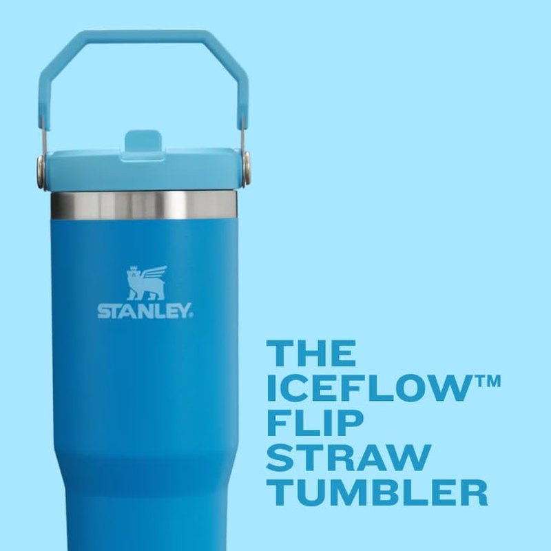 STANLEY IceFlow 2.0 Flip Straw Tumbler with Handle 40 oz | Twist On Lid and Flip Up Straw | Leak Resistant Water Bottle | Insulated Stainless Steel | BPA-Free | Rose Quartz
