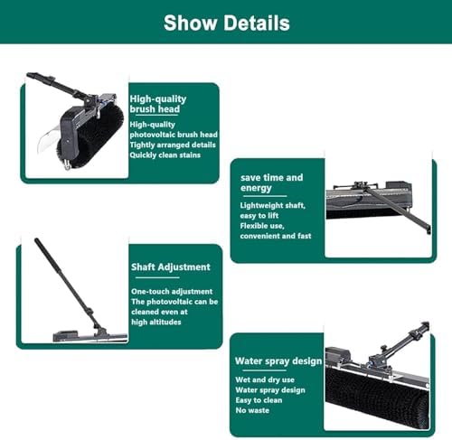 Automatic Solar Panel Cleaning Kit - 7.5m Water Fed Pole with Roller Brush & Adjustable Roof Cleaning Tool for Efficient Photovoltaic Panel Maintenance
