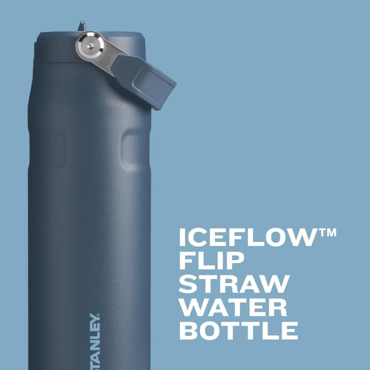 Stanley IceFlow Flip Straw 2.0 Water Bottle - 24 OZ Insulated Stainless Steel | Lightweight & Leak-Resistant | BPA-Free | Lilac