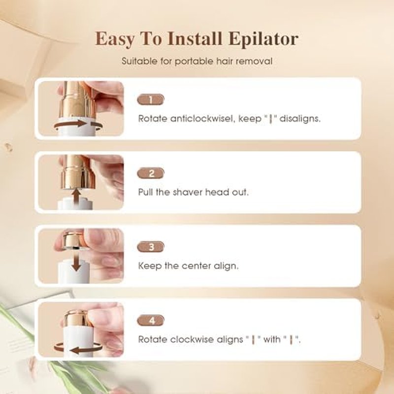 Epilator - 2 in 1 Rechargeable Women's Electric Shaver with LED Light | Hair Removal for Legs, Face, Bikini & Arms