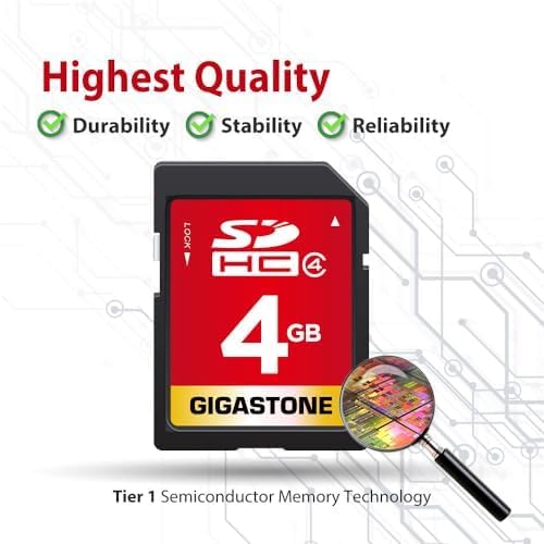 GIGASTONE 4GB SD Card 50 Pack SDHC UHS-I Class 4 Memory Card for Photo Video Music Voice File DSLR Camera DSC Camcorder Recorder Playback PC Mac POS 50pcs in Pack (Pack of 50), with 50 Mini Cases