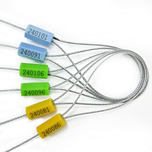 Leadseals 20" Cable Seals Tamper Proof Security Tags Steel Wire Seal Numbered Garden Marking Label Lock Strip Self-Locking Seal Length 50 CM (Pack of 100pcs)