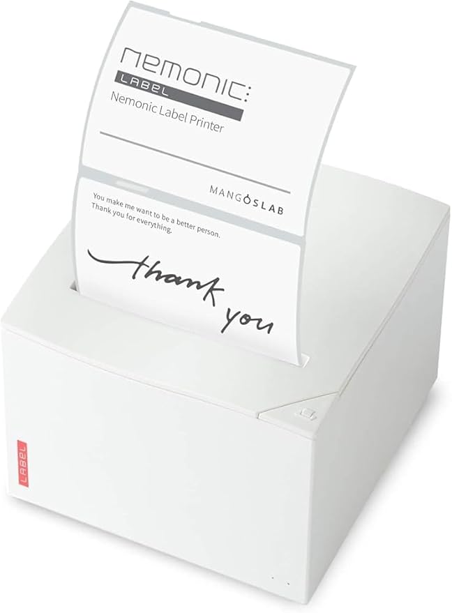 MANGOSLAB Nemonic Label Printer | Inkless Bluetooth Thermal Label Printer for Small Business | Durable Shipping Label Maker & Portable Wireless