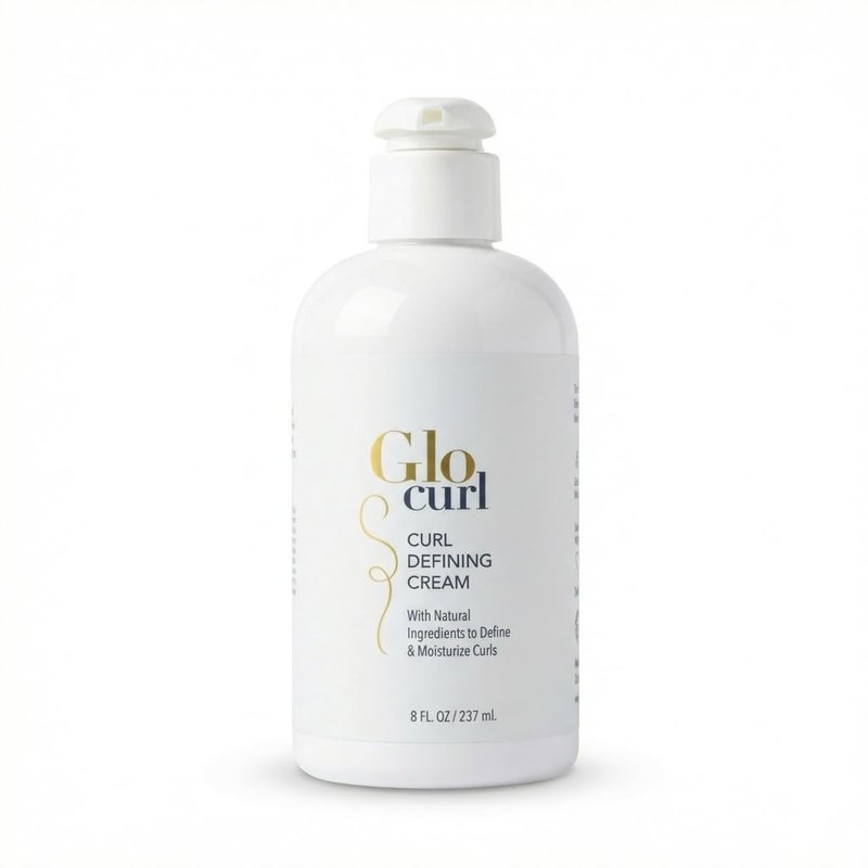 Glocurl Curl Defining Cream Natural Vegan Formula with Biotin, Aloe Vera, Coconut Oil & Quinoa Protein. Defines, Moisturizes & Fights Frizz for All Curl Types.