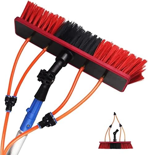Telescopic Window Cleaning Pole with Water Fed Extendable Brush Ideal for Conservatory Roof Photovoltaic Panel Cleaning and Trucks Roof Window Cleaner Kit with 50CM Brush