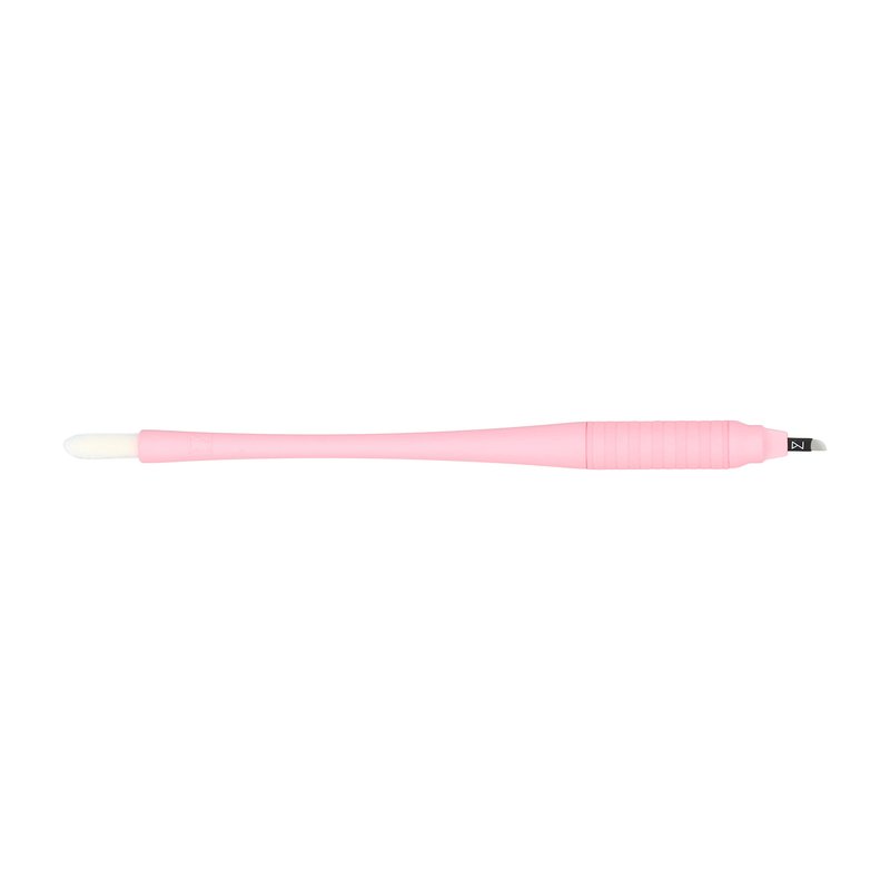 Mellie’s Signature Microblading Pen – Pack of 10 Disposable Eyebrow Tattoo Pens | Sterilized Blades C14 .18mm | Rubber Grip & Pigment Sponge | Professional Brow Tool (Pink)