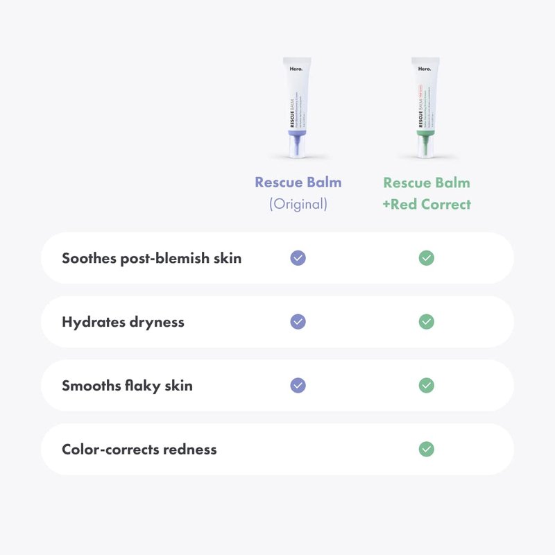Hero Cosmetics Rescue Balm Post-Blemish Recovery Cream - Intensive Nourishing and Calming for Dry, Red-Looking Skin - Dermatologist Tested (15 ml, 0.5 fl. oz)