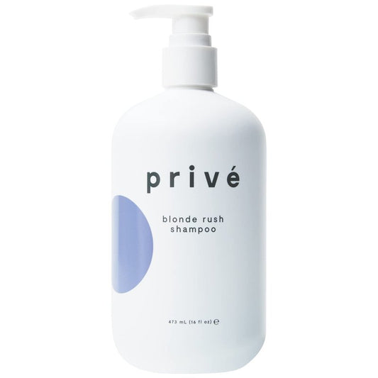 Privé Blonde Rush Shampoo – Purple Shampoo for Blonde Hair – No Yellow, Brass Off, Damage Repair, for Natural Highlighted Bleached Blondes – Smoothing Toning Blue Shampoo for Brassy Hair (16 oz)