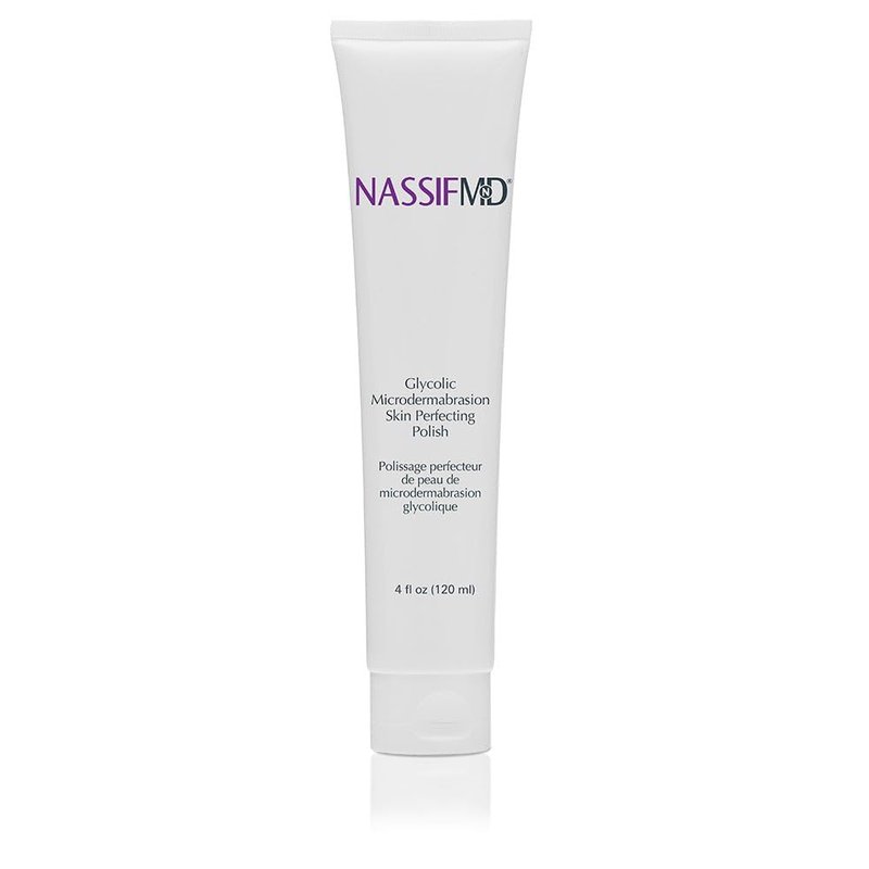 NassifMD Glycolic Microdermabrasion Skin Perfecting Polish, 10% Glycolic Acid Peel, Smooths Skin Texture and Brightens Skin Tone, 4oz
