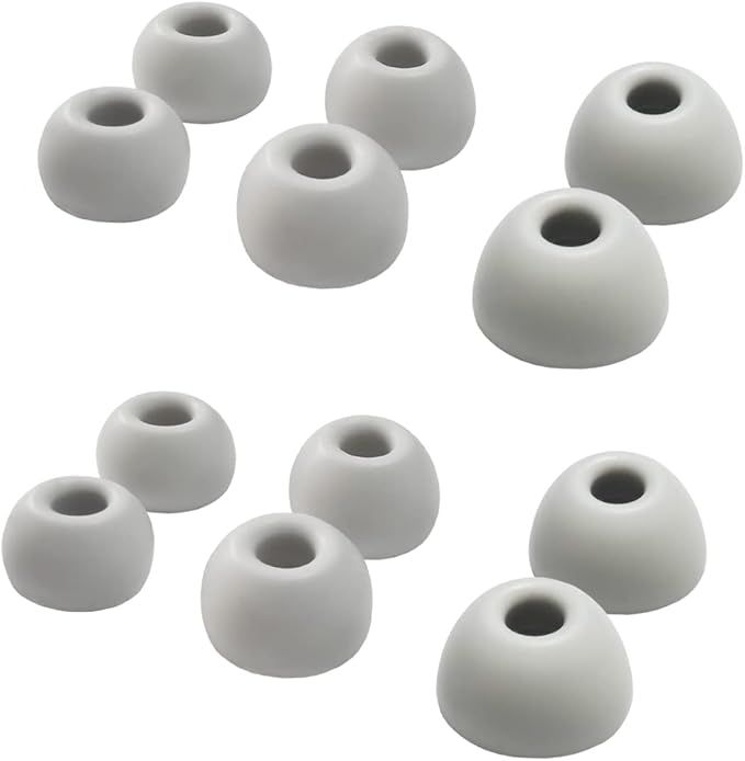Silicone Ear Tips for Beats Fit Pro, Studio Buds & Solo Buds, Universal Replacement for Beats Earbuds, 6 Pairs LMS Gray White