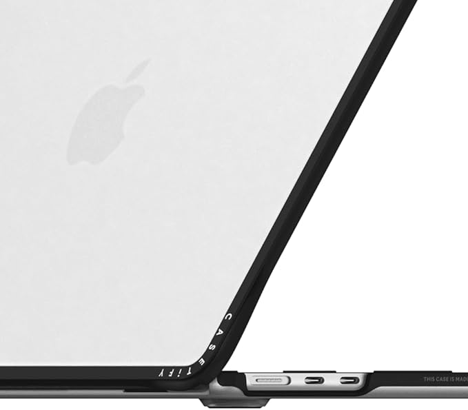 CASETiFY Impact MacBook Air 13.6" (M2-M5) Case [Cushioned Impact Corners/Scratch-Resistant/Anti-Slip Grip] - Apple MacBook Case - Clear Black