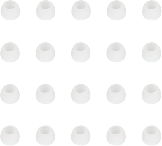 WKYMY Silicone Small Replacement Earbud Tips Eartips for in- Ear Headphones Rubber Tips Earbud Replacement Earbuds Cap 10 Pairs (White)