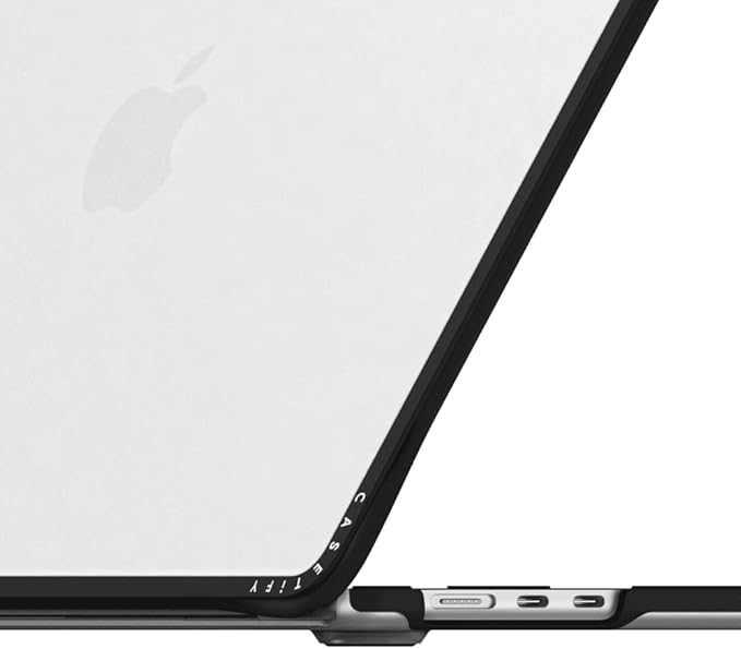 CASETiFY Impact MacBook Air 15" (M2-M5) Case [Cushioned Impact Corners/Scratch-Resistant/Anti-Slip Grip] - Clear Black