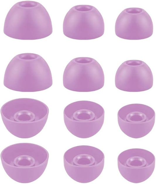 Aginkgo Replacement Ear tips for Beats Fit Pro, Beats Studio Buds+, Beats Studio Buds, Beats Solo Buds Silicone Earbuds Washable Noise isolation, Fit in The Charging Case, 6 Pairs S/M/L (Stone Purple)