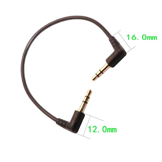 ZJKJHJY 3.5mm Male to Male Audio Cable, Right Angle Auxiliary Cord, 195mm Length, 2-Pack, Gold-Plated Connectors