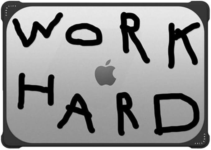 CASETiFY Bounce MacBook Pro 16-inch (M1-M5) Case [Enhanced Protective Corner Design/Ventilation Cutouts/Anti-Slip Grip] - Work Hard Black - Clear Black