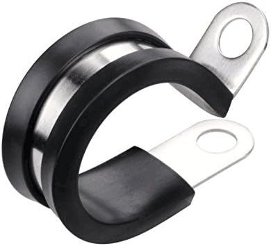 LOKMAN 20 Pack 3/4 Inch Stainless Steel Cable Clamp, Rubber Cushioned Insulated Clamp, Conduit Wire Holder Strap Clips for Tube, Pipe or Wire Cord Installation