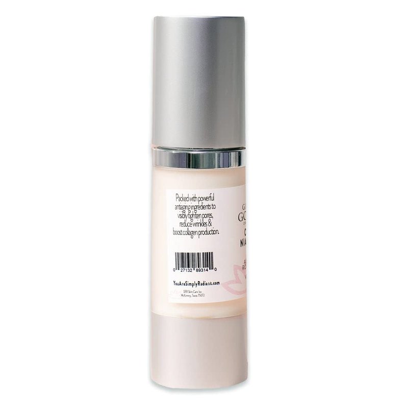 Glimmer Goddess Organic Anti-Aging Serum with Niacinamide Vitamin B3, Tightens Pores, Reduces Wrinkles with 5% Niacinamide: A Miracle for Your Skin, 1 oz