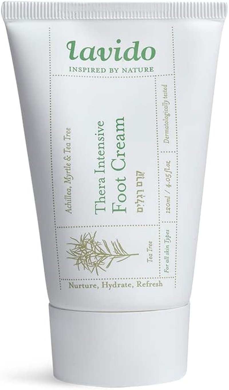Lavido Natural Thera Intensive Foot Cream - Deodorize & Condition Dry, Cracked Skin | 4 oz (120 ml)
