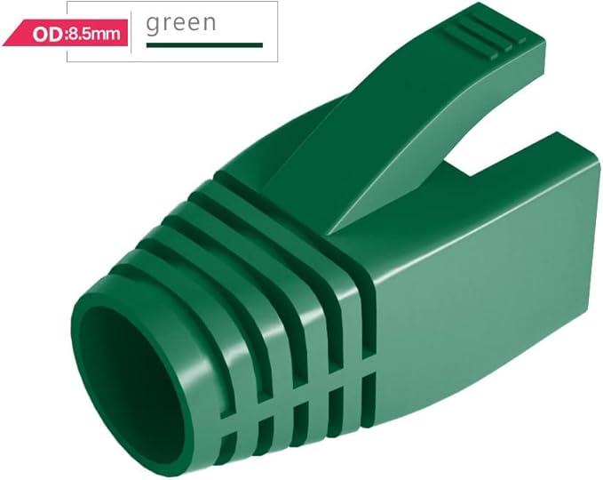 VIVOCH 50 Pcs Cat7 Cat7A Cat8 Strain Relief Boot, RJ45 Plug Connector Cover Modular Network Plug Connector Cap Cable Connector Boots, Green