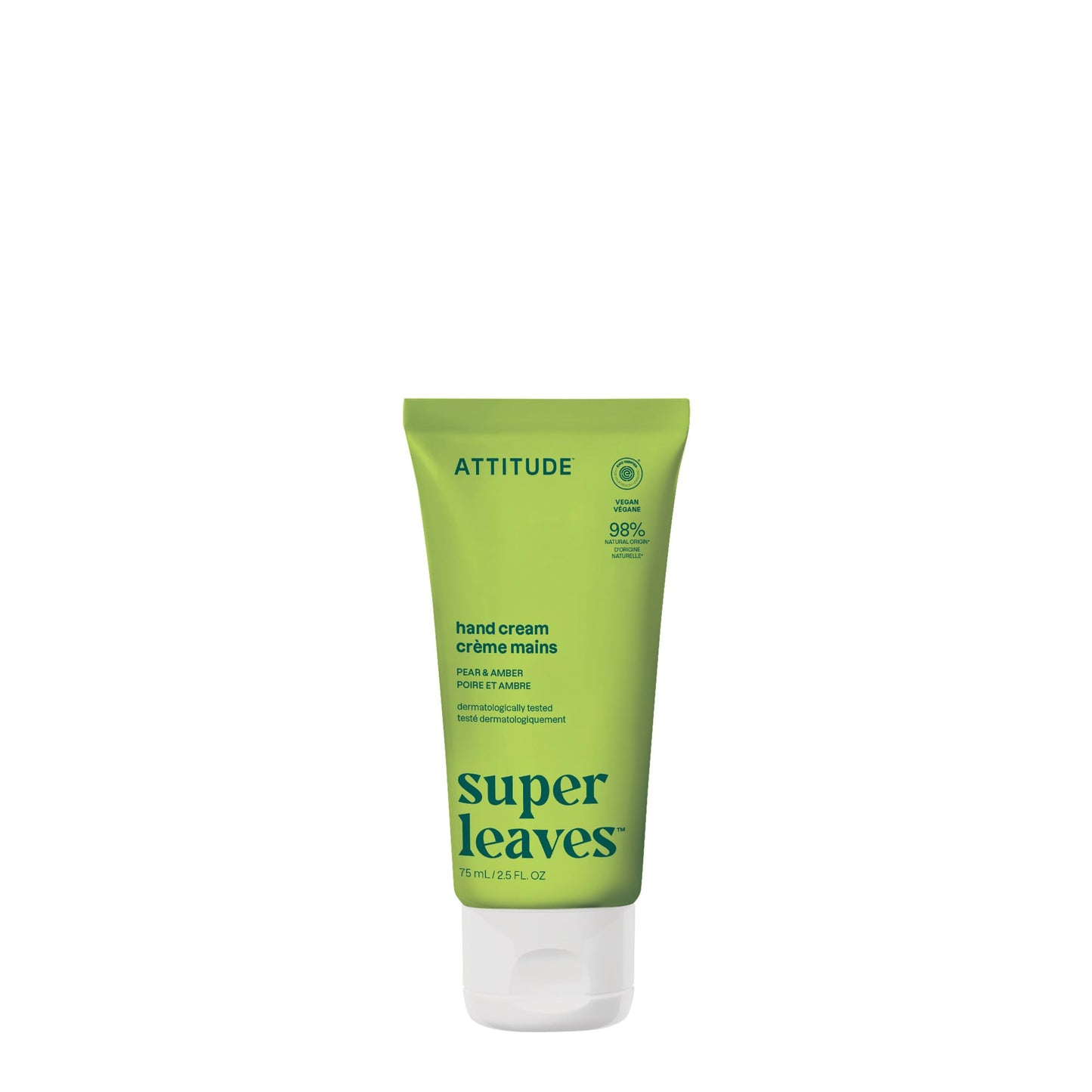 ATTITUDE Hand Cream, EWG Verified, Plant and Mineral-Based, Vegan Personal Care Products, Pear & Amber, 2.5 Fl Oz