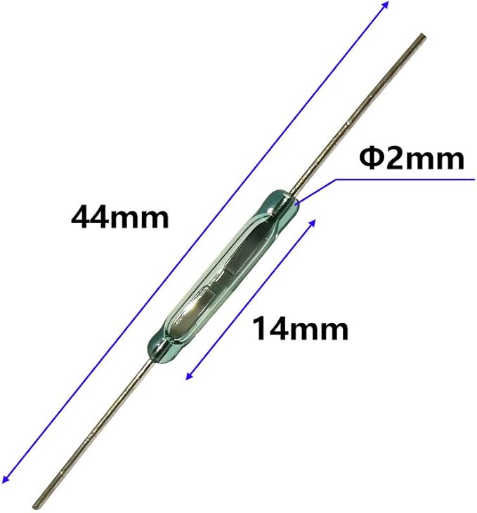 Gebildet 30pcs Reed Switch, Normally Open (N/O) Magnetic Induction Switch, Miniature Reed Contact (2mm x 14mm)