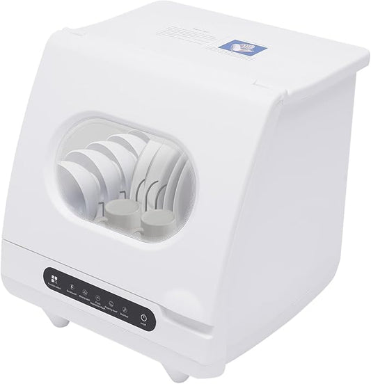 1200W Countertop Dishwasher, Portable Countertop Dishwasher with 12 Water Outlets and 360° Spraying Cleaning, Mini Dish Washer 5 Washing Programs for Apartment Kitchen RV Office