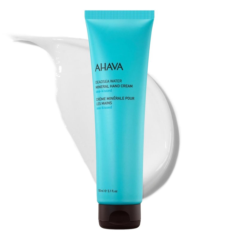 AHAVA Dead Sea Water Mineral Hand Cream, Sea-Kissed - Hand Moisturizer For Dry Cracked Hands, Light & Fast Absorbing, Enriched with Dead Sea Mineral Blend Osmoter, Witch Hazel & Allantoin, 5.1 Fl.Oz