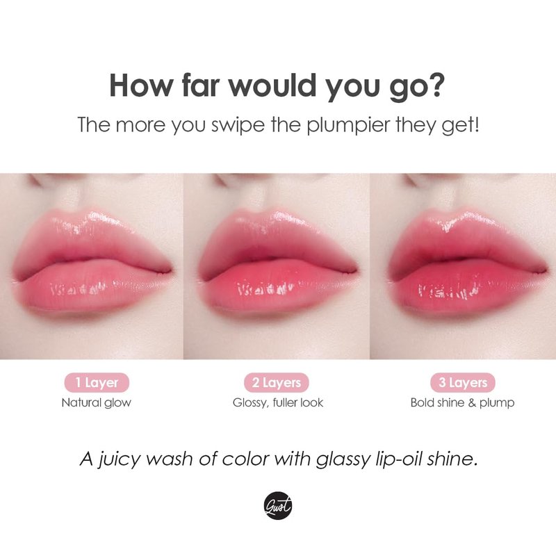 glowiest Dream Glow Tinted Lip Oil ; 3-in-1 Formula: Lip Gloss with a high shine finish, Non-sticky Long Lasting | Korean Plumped Tinted Lip Oil - 0.19 fl. oz. 5.7 ml (004 ROSEWOOD, Original)