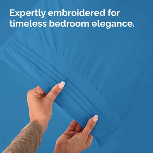 Body Pillowcases Set of 4-20x54 Long Body Pillow Case - Soft Body Pillow Cover for Sleeping & Side Sleepers - Comfy, Breathable & Fade Free - Machine Washable w/Envelope Enclosure - (Denim Blue)