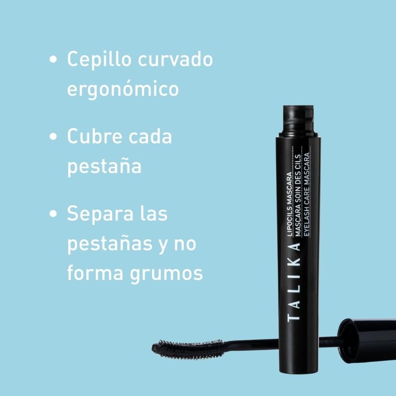 Talika Lipocils Water Resistant Mascara - Black- Non-Smudge Formula, Natural Lash Enhancement, Quick Definition, Improved Lashes in 14 Days, Volumizing, Strengthening, Curling, Darkens Over Time