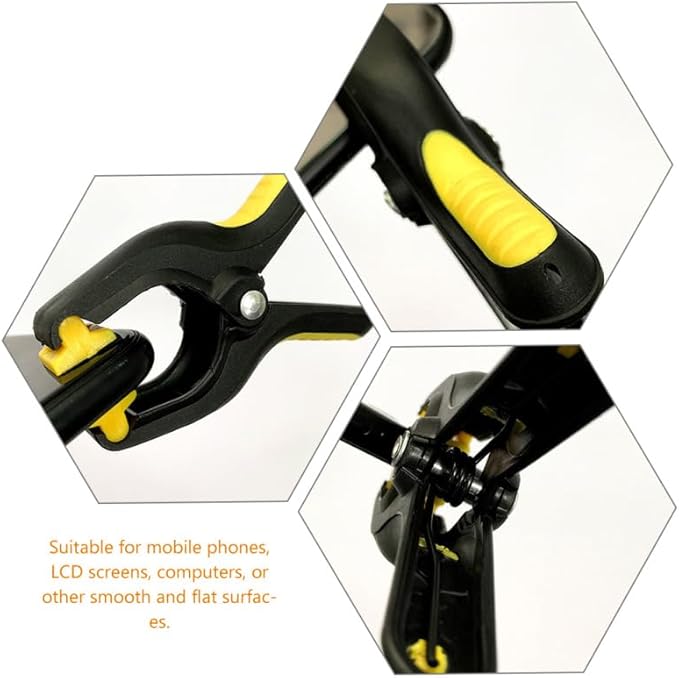 Mikikit 8-Pack LCD Screen Fastening Clamps with Scratch-Free Sponge Pads – Even Pressure for Seamless Phone & Tablet Screen Repairs, One-Hand Spring Action for DIY Fixes