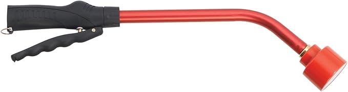 Dramm Touch-N-Flow Rain Wand â 16â Long, Red â Full Watering Flow with Trigger-Style Shut-Off Valve & Lock â High-Flow, Gentle Spray for Gardens, Hanging Baskets & Flowerbeds