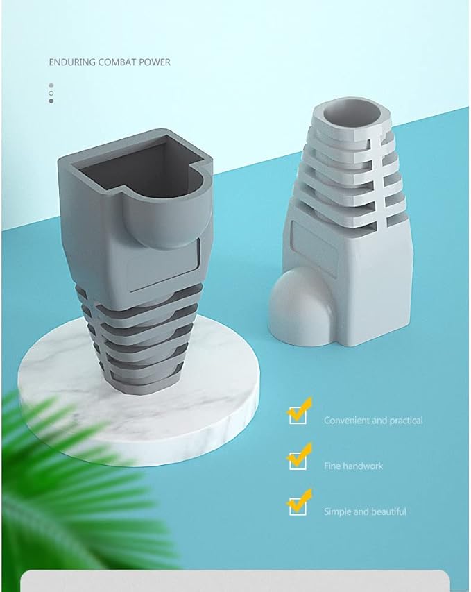 VIVOCH 50 Pcs Cat5 Cat5E Cat6 Strain Relief Boot, RJ45 Plug Connector Cover Modular Network Plug Connector Cap Cable Connector Boots, White