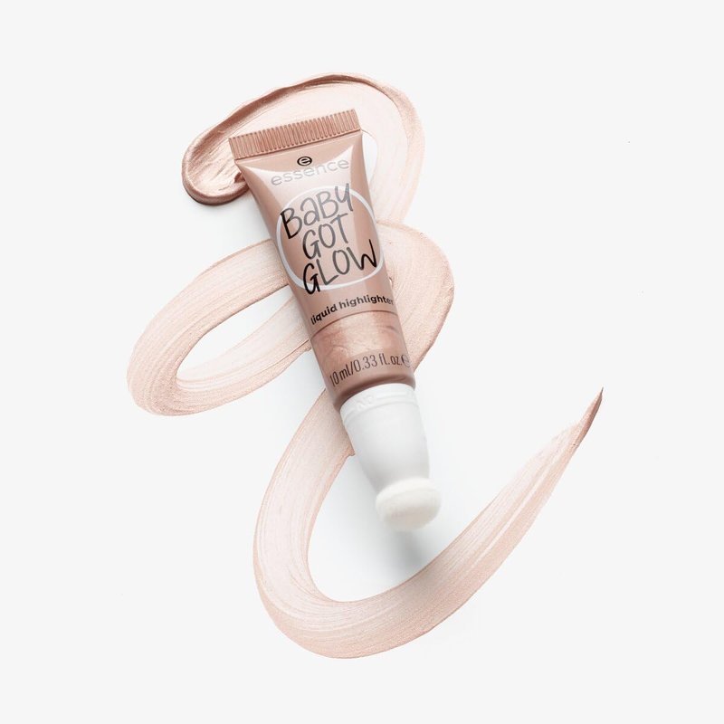essence | Baby Got Glow Liquid Highlighter | Lightweight, Blendable & Buildable with Sponge Applicator for Radiant Glow | Vegan & Cruelty Free
