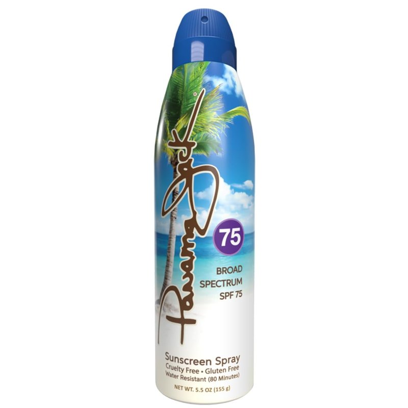 Panama Jack Continuous Spray Sunscreen - SPF 75, Broad Spectrum UVA/UVB Protection, PABA, Paraben, Gluten & Cruelty Free, Water Resistant (80 Minutes), 5.5 OZ (Pack of 2)